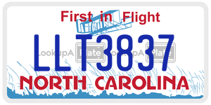 LLT3837  license plate in NC