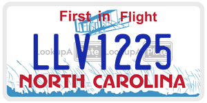 LLV1225  license plate in NC