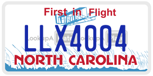 LLX4004  license plate in NC