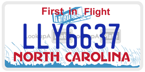 LLY6637  license plate in NC