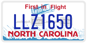 LLZ1650  license plate in NC