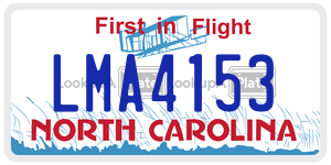 LMA4153  license plate in NC