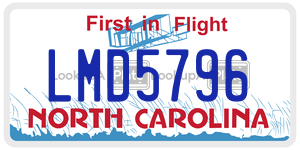 LMD5796  license plate in NC