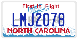 LMJ2078  license plate in NC