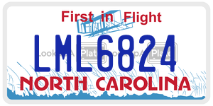 LML6824  license plate in NC