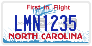 LMN1235  license plate in NC