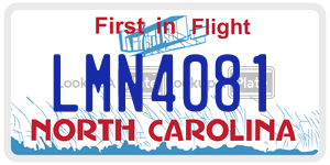 LMN4081  license plate in NC