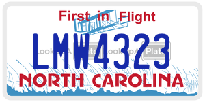 LMW4323  license plate in NC