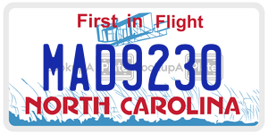 MAD9230  license plate in NC