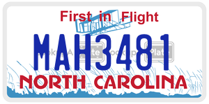MAH3481  license plate in NC
