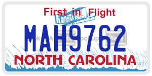 MAH9762  license plate in NC