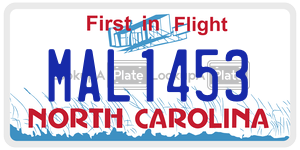 MAL1453  license plate in NC