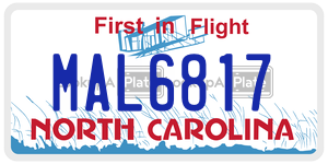 MAL6817  license plate in NC