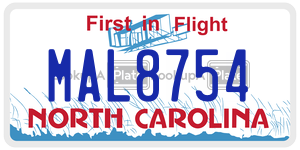 MAL8754  license plate in NC
