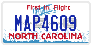 MAP4609  license plate in NC
