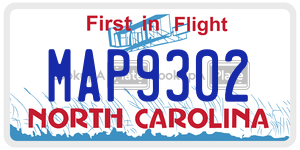 MAP9302  license plate in NC