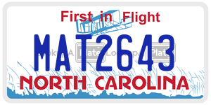 MAT2643  license plate in NC