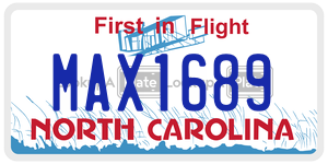 MAX1689  license plate in NC