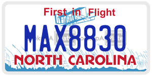 MAX8830  license plate in NC