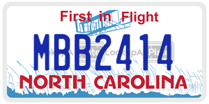 MBB2414  license plate in NC