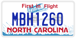 MBH1260  license plate in NC