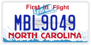 MBL9049  license plate in NC
