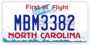 MBM3382  license plate in NC