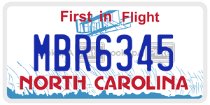 MBR6345  license plate in NC