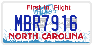 MBR7916  license plate in NC