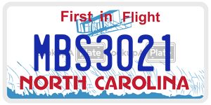 MBS3021  license plate in NC