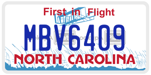MBV6409  license plate in NC