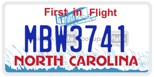 MBW3741  license plate in NC