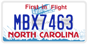MBX7463  license plate in NC