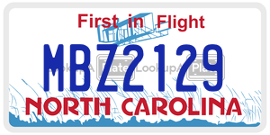 MBZ2129  license plate in NC