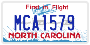 MCA1579  license plate in NC
