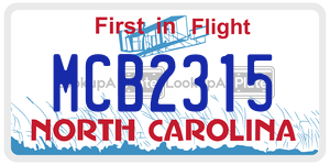 MCB2315  license plate in NC