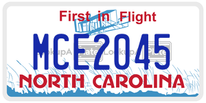 MCE2045  license plate in NC