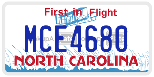 MCE4680  license plate in NC
