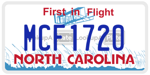 MCF1720  license plate in NC