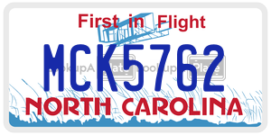 MCK5762  license plate in NC