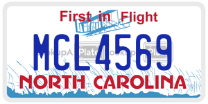 MCL4569  license plate in NC