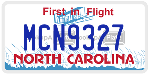 MCN9327  license plate in NC