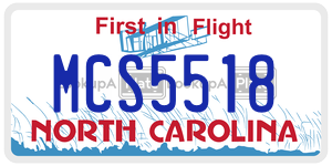 MCS5518  license plate in NC