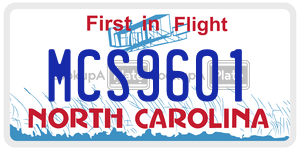 MCS9601  license plate in NC