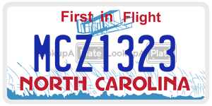 MCZ1323  license plate in NC