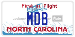 MDB  license plate in NC
