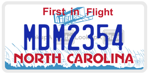 MDM2354  license plate in NC