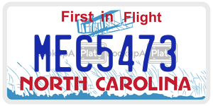 MEC5473  license plate in NC
