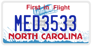 MED3533  license plate in NC