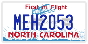 MEH2053  license plate in NC